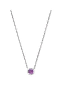 DAVIE PENDANT NECKLACE STERLING SILVER AMETHYST - She Chester