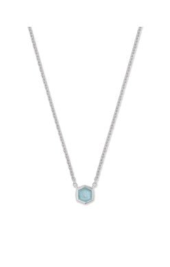 DAVIE PENDANT NECKLACE STERLING SILVER AQUAMARINE - She Chester
