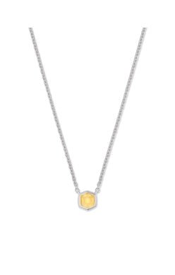 DAVIE PENDANT NECKLACE STERLING SILVER LIGHT CITRINE - She Chester