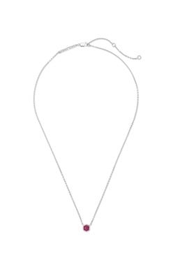 DAVIE PENDANT NECKLACE STERLING SILVER PINK RUBY - She Chester