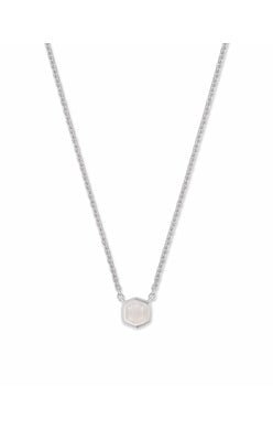 DAVIE PENDANT NECKLACE STERLING SILVER RAINBOW MOONSTONE - She Chester