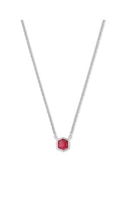 DAVIE PENDANT NECKLACE STERLING SILVER RED GARNET - She Chester
