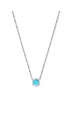 DAVIE PENDANT NECKLACE STERLING SILVER TURQUOISE - She Chester