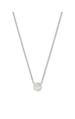 DAVIE PENDANT NECKLACE STERLING SILVER WHITE OPAL - She Chester