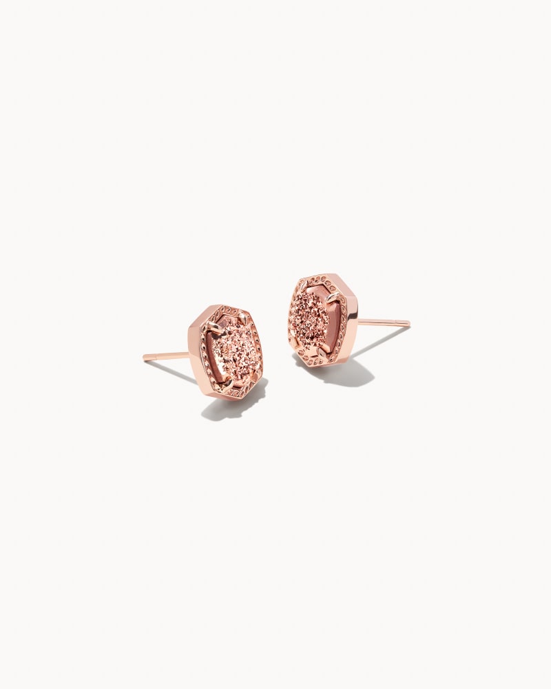 Davie Stud Earrings RSG Rose Gold Drusy - She Chester