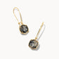 Davis Drop Earrings Gold Black Pyrite - She Chester