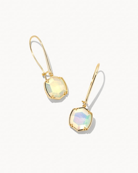 Davis Drop Earrings Gold Iridescent Opalite - She Chester