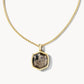 Davis Long Pendant Necklace Gold Black Pyrite - She Chester
