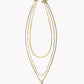 Davis Triple Chain Necklace Gold Iridescent Opalite - She Chester