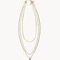 Davis Triple Chain Necklace Gold Navy Abalone - She Chester