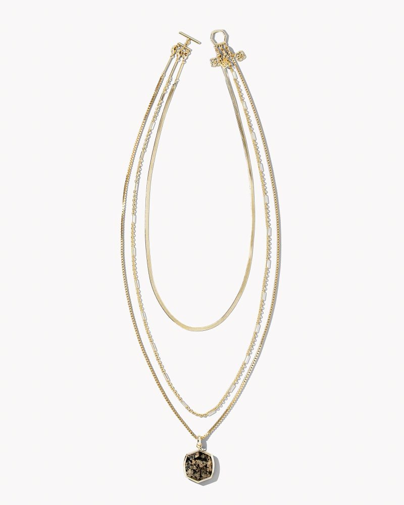 Davis Triple Strand Necklace 18K Gold Vermeil - She Chester