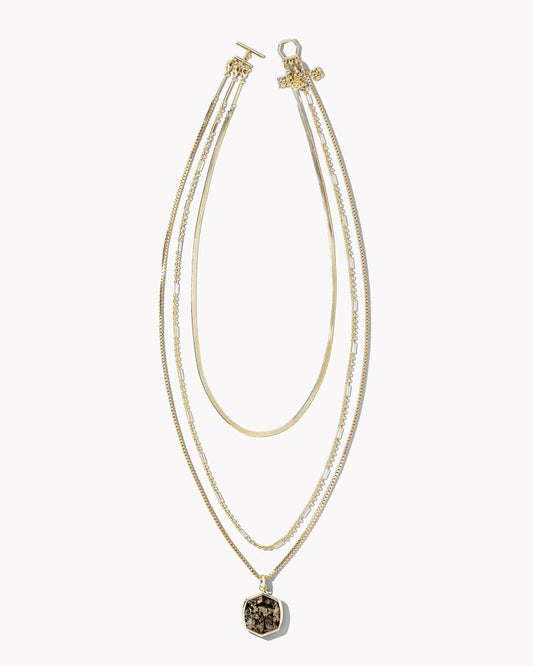 Davis Triple Strand Necklace 18K Gold Vermeil - She Chester