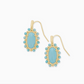Beaded Lee Drop Earrings Gold/Light Blue Magnesite
