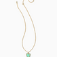 Beaded Ansley Gold Sea Green Chryscl Heart Necklace