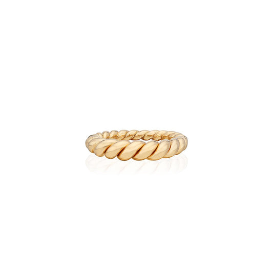 Gold Tapered Twisted Ring -