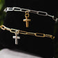 Diamante Charm Bracelet Cross Silver B5410 - R00P - She Chester