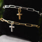 Diamante Charm Bracelet Cross Silver B5410 - R00P - She Chester