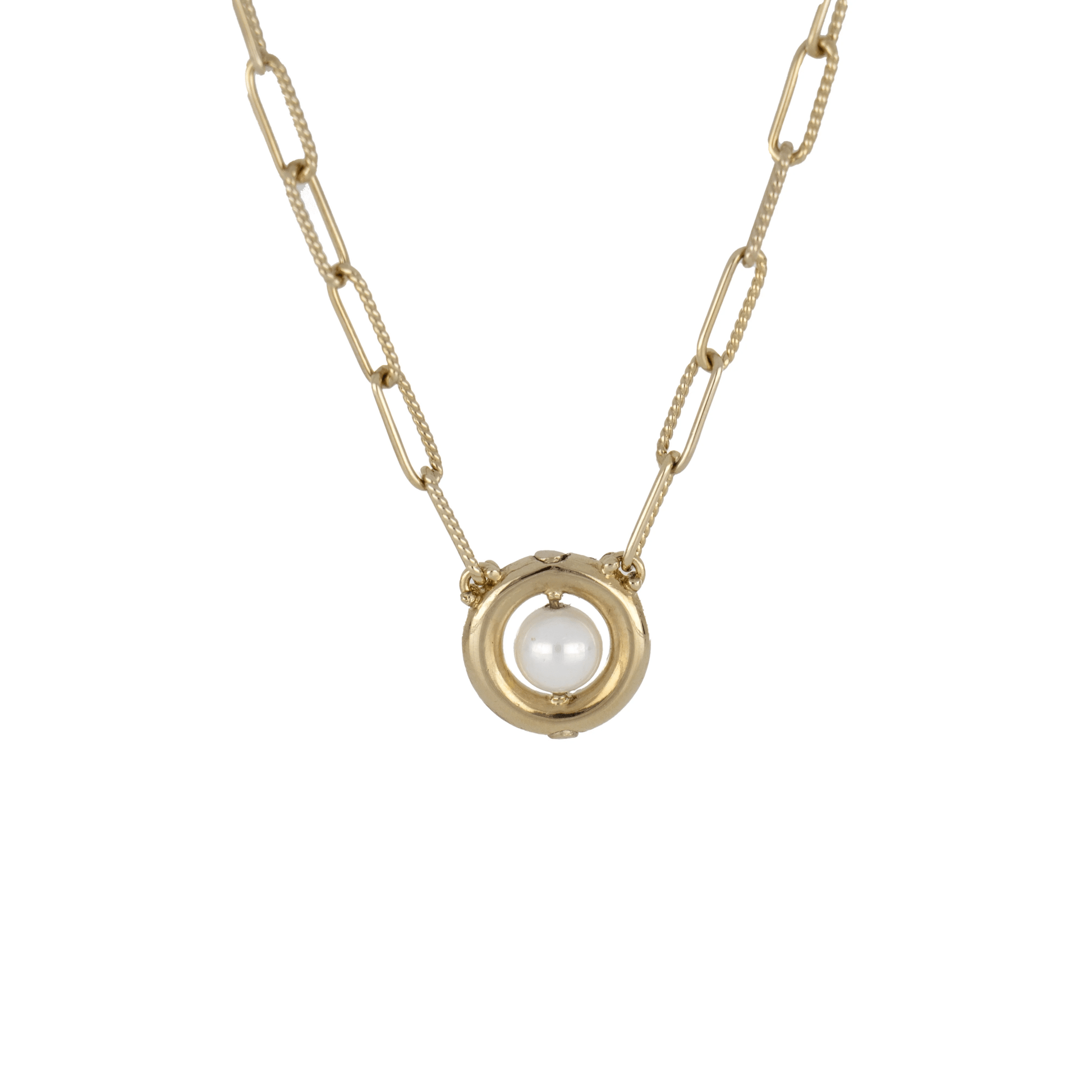Diamante Pearl Gold Necklace N5596 - GB03 - She Chester