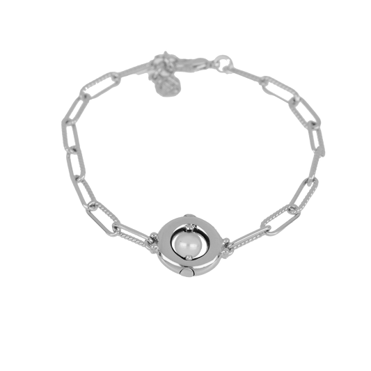 Diamante Pearl Silver Bracelet B5588 - RB00 - She Chester