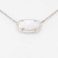 Elisa Necklace Rhodium White Opal
