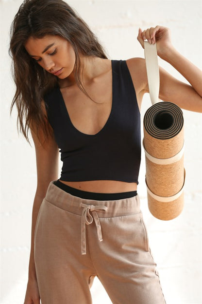 Plunge V Crop Tank Top