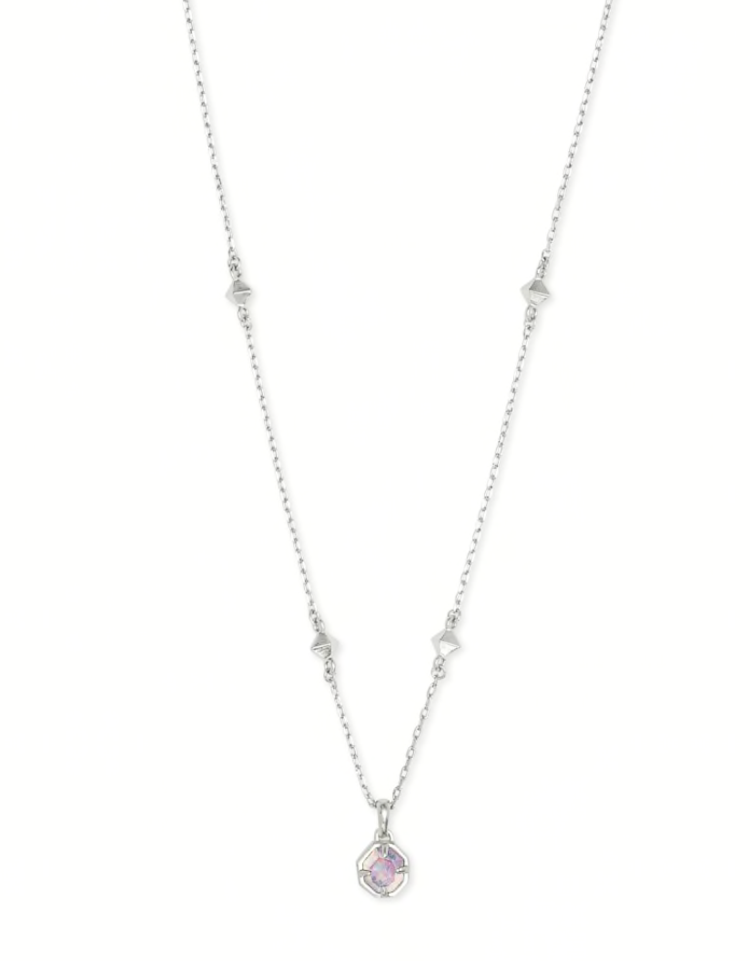 Nola Silver Necklace White Opal Illusion