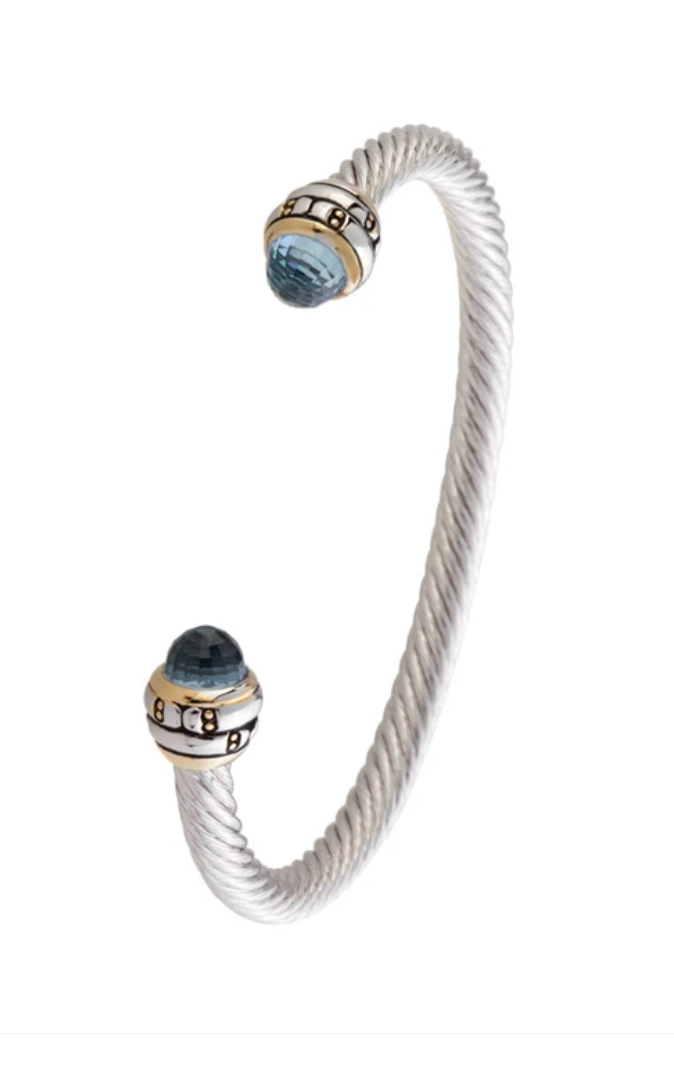 Canias Aqua Cor Collection Medium Wire Cuff BraceletB4080-A600
