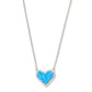 Ari Heart Silver Pendant Necklace In Ocean Kyocera Opal