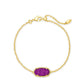Elaina Slide Bracelet Gold Bright Plum Drusy - She Chester