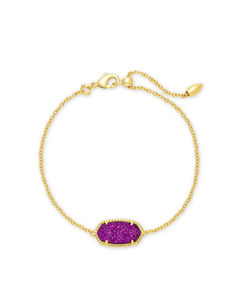 Elaina Slide Bracelet Gold Bright Plum Drusy - She Chester