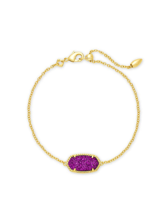 Elaina Slide Bracelet Gold Bright Plum Drusy - She Chester