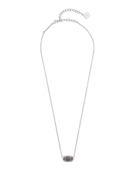 Elisa 20" Rhodium Platinum Drusy Necklace - She Chester