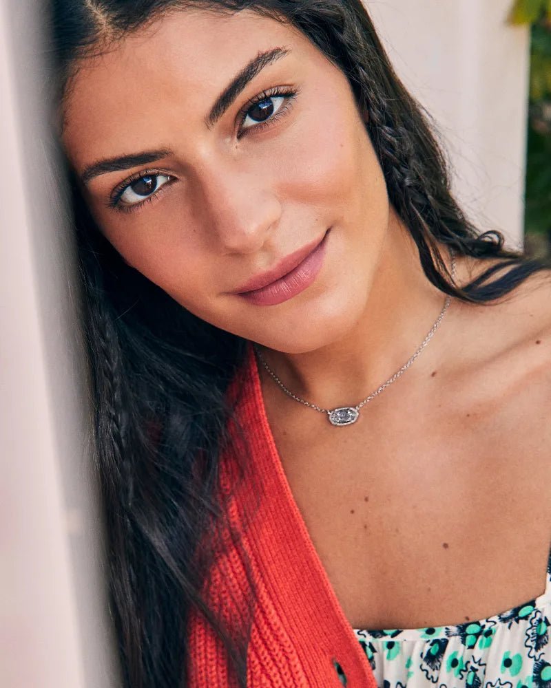 Elisa 20" Rhodium Platinum Drusy Necklace - She Chester