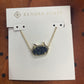 Elisa Cat Necklace Gold Black Drusy - She Chester