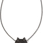 Elisa Cat Necklace - Gunmetal Black Drusy - She Chester