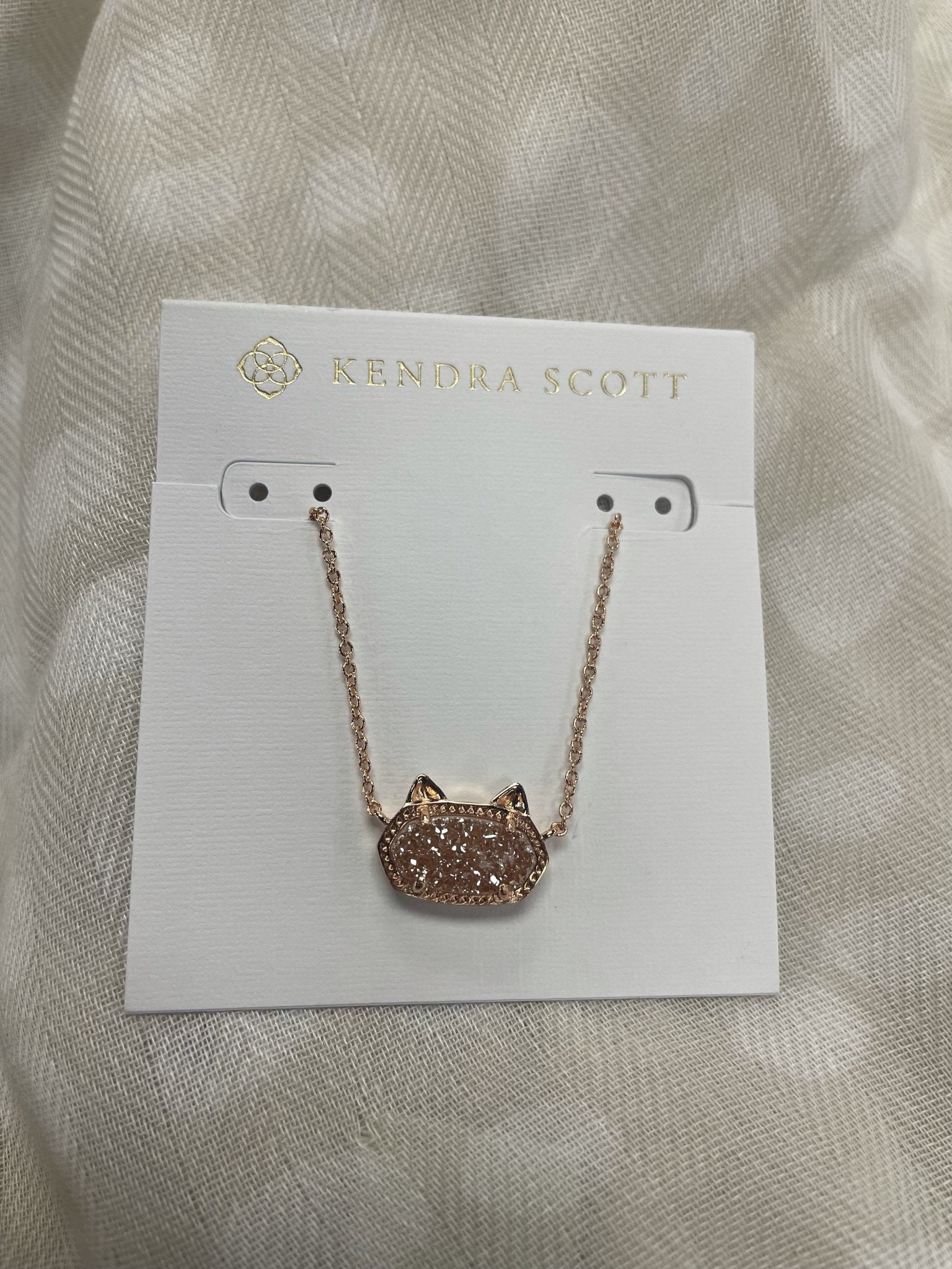 Elisa Cat Necklace RSG Sand Drusy - She Chester