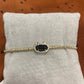 Elisa Cat Stretch Bracelet Gold Black Drusy - She Chester