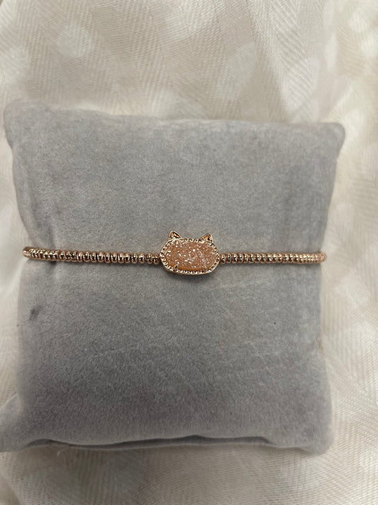 Elisa Cat Stretch Bracelet RSG Sand Drusy - She Chester