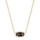 Elisa Gold Black Opaque Glass Necklace - She Chester