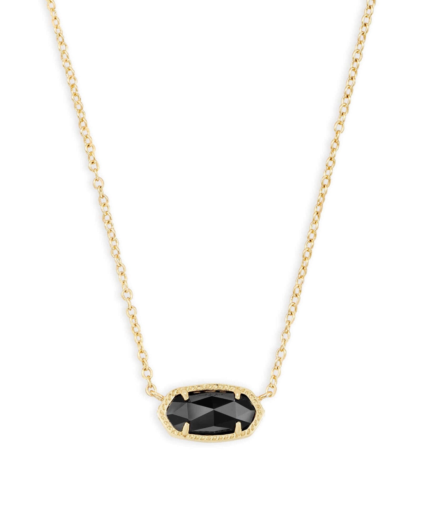 Elisa Gold Black Opaque Glass Necklace - She Chester