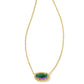 Elisa Gold Iridescent Blue Necklace - She Chester
