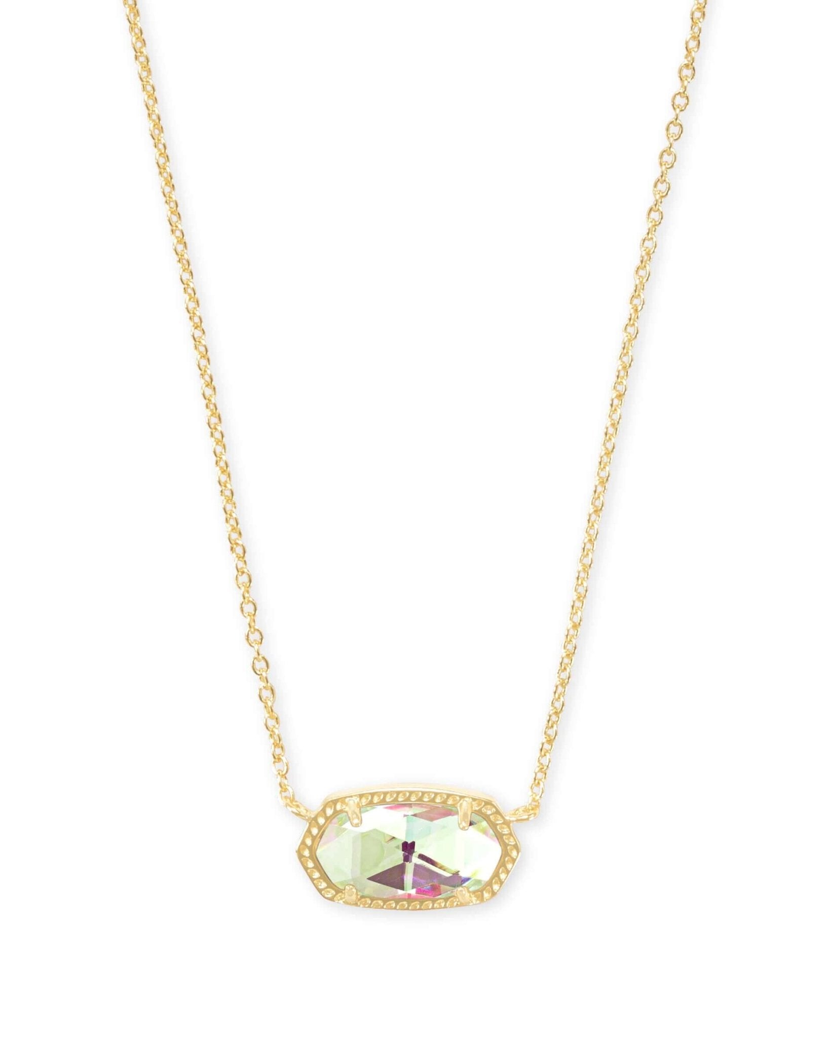 Elisa Gold Pendant Necklace In Dichroic Glass - She Chester