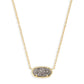 Elisa Gold Pendant Necklace In Platinum Drusy - She Chester