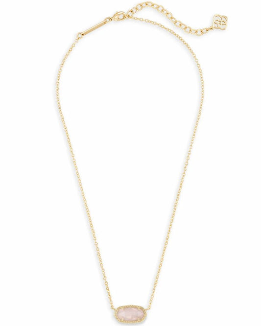 Elisa Gold/Rose Quartz Necklace - She Chester