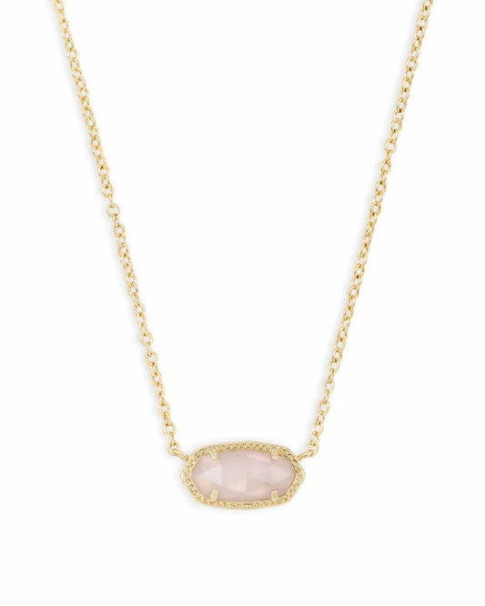 Elisa Gold/Rose Quartz Necklace - She Chester