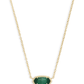Elisa Necklace Gold Emerald Cats Eye - She Chester