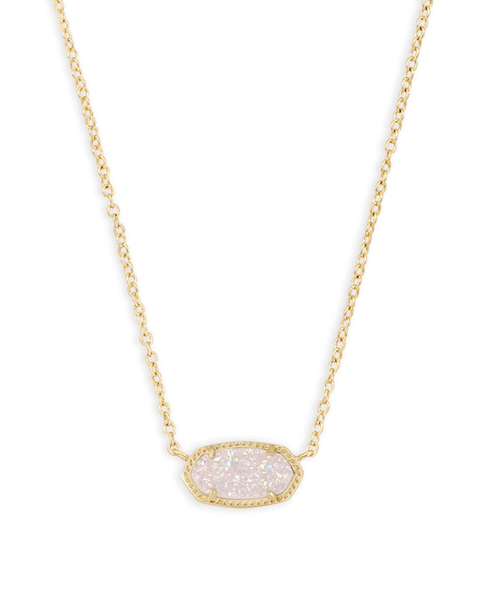 Elisa Necklace Gold Iridescent Drusy - She Chester