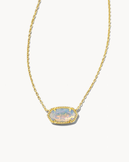 Elisa Necklace Gold Iridescent Opalite - She Chester