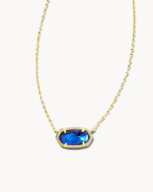 Elisa Necklace Gold Navy Abalone - She Chester