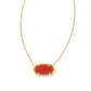 Elisa Necklace Gold Red Kyocera Opal - She Chester